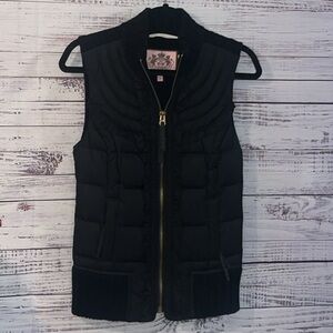 Juicy Couture Black Ruffle Puffer Vest